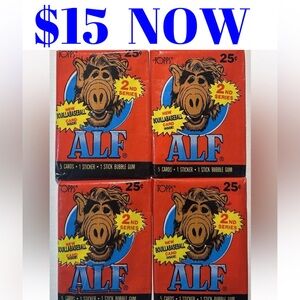 ALF 1987 Topps 4 Sealed Trading Card Wax Packs
